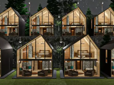 Hotel Design Low-poly 3D model