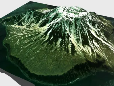 Antsiferov Island Kuril Islands 3D model