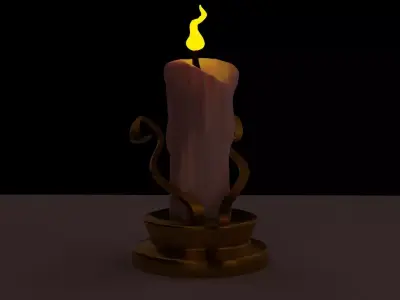 Stylized candle 3D model