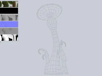 Alien plant Low-poly 3D model