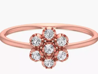 Solitaire Women Light Weight Flower Band Ring 3D print model purchase