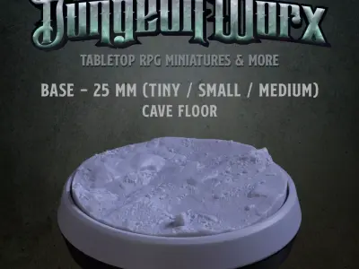 25 mm Tabletop RPG Miniature Base - Cave Floor 3D print model