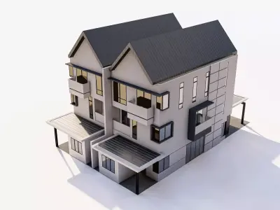 Modern  Townhouse Residential Unit 3D model