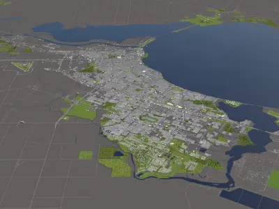 Corpus Christie 50x50km 3D City Map 3D model