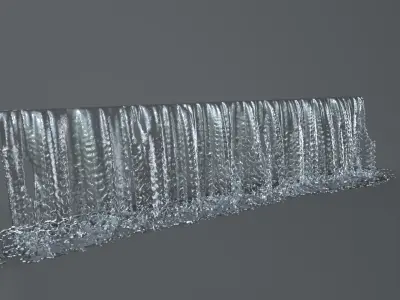 Animated Waterfall   350cm W - 80cm H  3D model