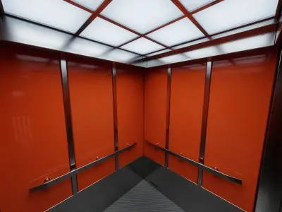 Real-time Elevator Cab Interior 03 Low-poly 3D model