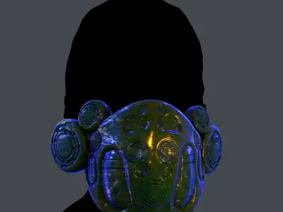 Gas mask helmet scifi Low-poly character art game space Low-poly Low-poly 3D model order