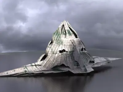 Moss Ruins Alien Shard Dome 5 3D model