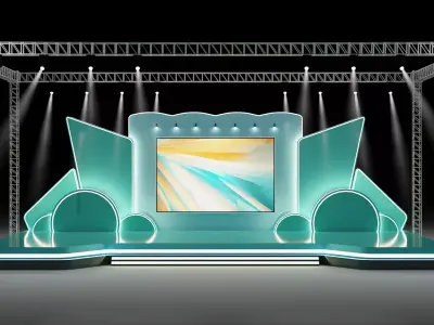 Entertainment Concert Event Stage 3D Model with Lights 3D model