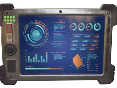 Sci-fi Touchpad 5 Low-poly 3D model