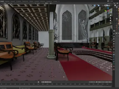 Cathedral interior of church 3D model