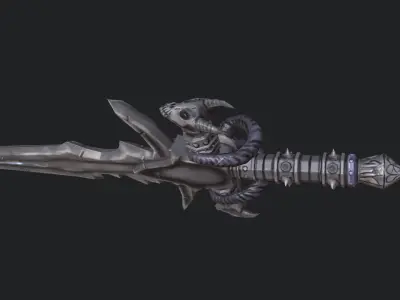Frostmourne sword with lights Low-poly 3D model