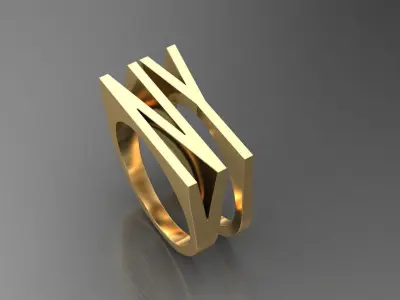 alphabet letter ring Collection 3D Model Pack