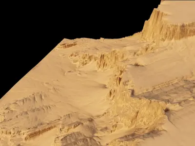 Sandy cliffs in the Desert 3d terrain model 3D model