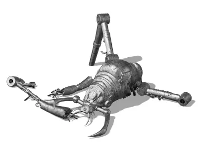 Future World - Undersea - Mechanical Wreck 01 3D model