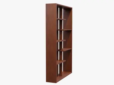 Bookshelf wooden bookcase with shelves Free 3D model