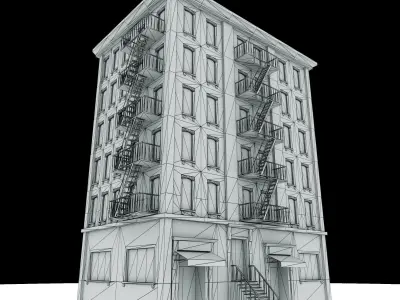 Nyc Building 09 type1 Low-poly 3D model