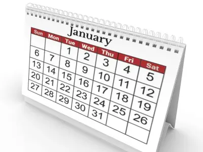 Calendar january 3D model