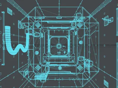 Space Station Interior Low-poly 3D model