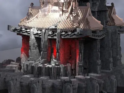 Sci-Fi dark Cyberpunk Shogun Kit bash 3D model