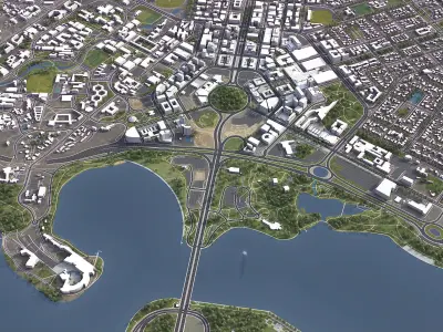 Canberra - 3D City Model Low-poly 3D model