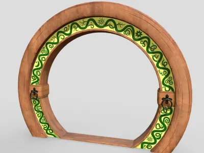 Hobbit door - Gameready 4k Low-poly 3D model