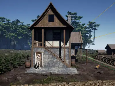 medivale wooden house 3D model
