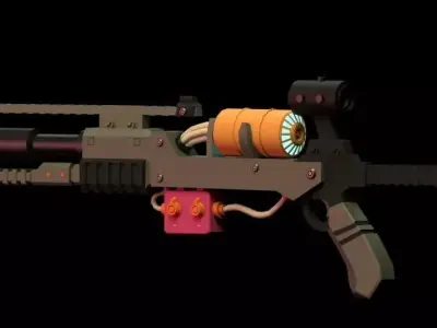 Sci-Fi Laser Rifle Low-poly 3D model