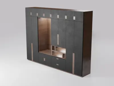 Modern closet wardrobe id10 Low-poly 3D model