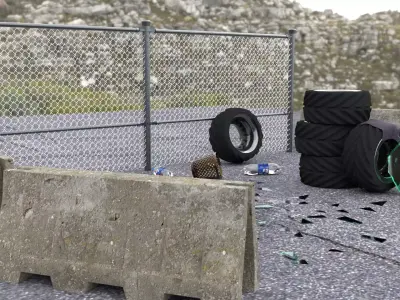 Fence barrier collection 3D model