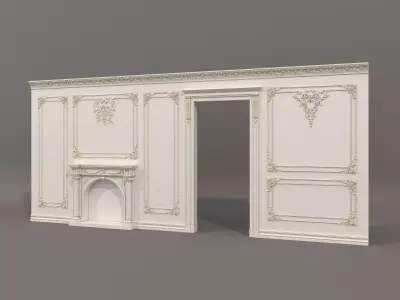 Wall Molding in Classic French style 46 3D model