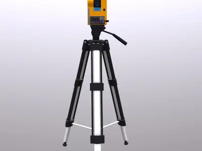 Road Survey Equipment Low Poly Low-poly 3D model