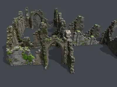 Ruin Gate Low-poly 3D model