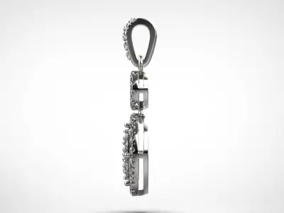 PE07 Classic Solitaire Pendant half ct CAD STL 18K  3g 3D print model