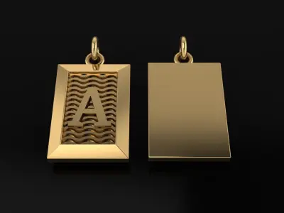 Antique Vintage Style Box Rectangle Letter Frame Pendant STYLE 6 3D print model