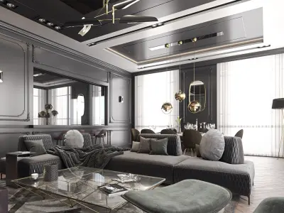  Luxury Living and Dining Room 
