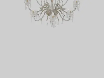 Glass chandelier model Low-poly 3D model