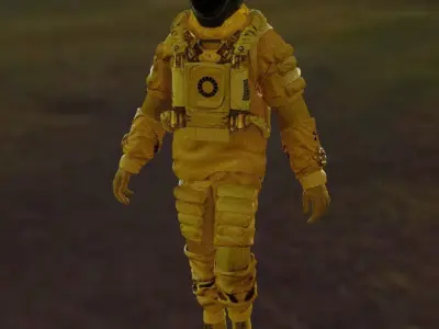 Spacesuit - Astro biohazard unit 2 Low-poly 3D model