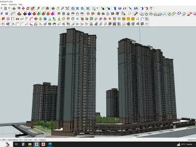 3D sketchup Models of Apartment and Amusement Park 3D model