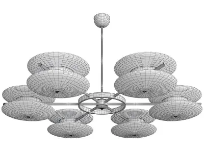 Italian Minimalist Contemporary White Murano Glass and Brass  Low-poly 3D model