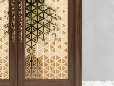 Framed glass door 01 3D model