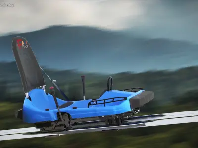  Fast Track Rail Sled With Brake Levers Blue 