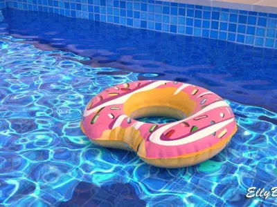 Inflatable Donut Low-poly 3D model