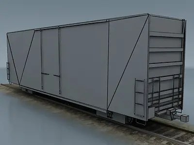 rail wagon 1 Low-poly 3D model