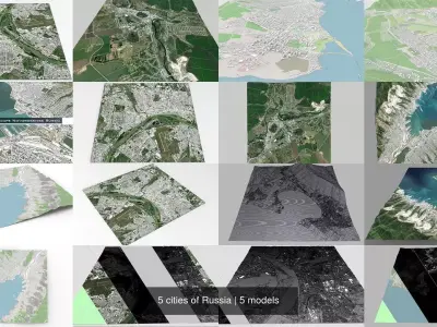 5 cities of Russia 3D Model Pack