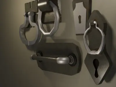 Handles parts of belt buckle Low-poly 3D model