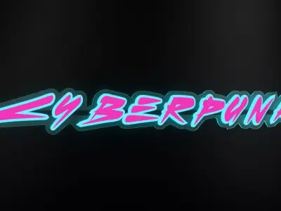 Cyberpunk Neon Sign - Futuristic Sci-Fi Light Asset Low-poly 3D model