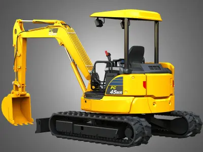 PC45MR-5 Small Hydraulic Excavator 3D model