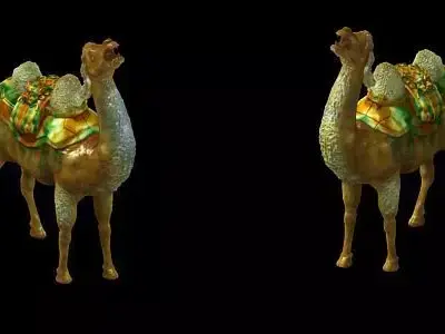 Game Model - Ancient tomb ceramic three - color ca 3D model