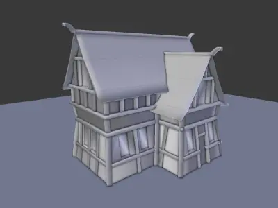 Medieval Village House 1 Low-poly 3D model
